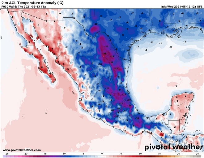 Forti piogge e calo delle temperature in Messico