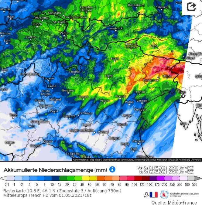 LE PREVISIONI PER DOMENICA 2 MAGGIO