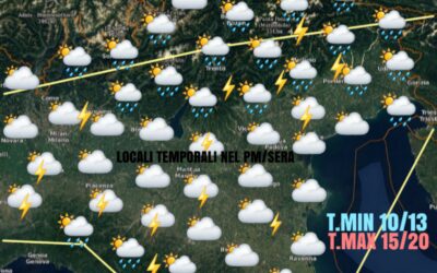 LE PREVISIONI PER GIOVEDÌ 13 MAGGIO