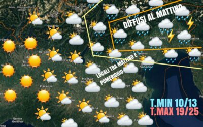 LE PREVISIONI PER LUNEDÌ 17 MAGGIO