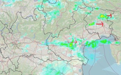 Situazione attuale: piogge sparse nel nord est