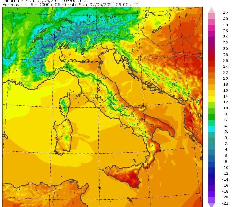 Temperature minime Domenica 2 Maggio