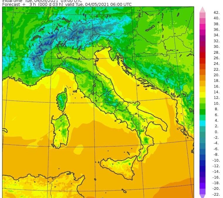 Temperature minime di oggi, 4 Maggio