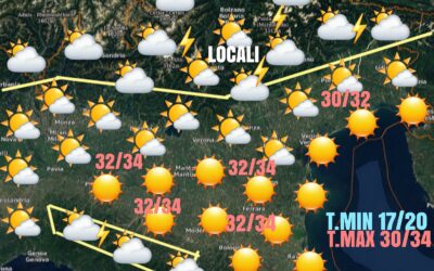 GIOVEDÌ: CALDO E AFA IN AUMENTO. FINE SETTIMANA APICE DELL’ ONDATA DI CALDO