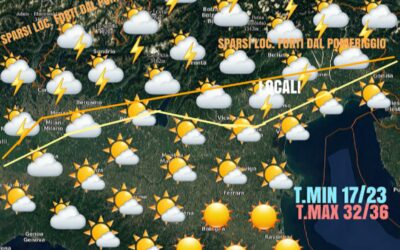 MARTEDÍ: ANCORA CALDO MA CON INCREMENTO DELL’ INSTABILITÀ