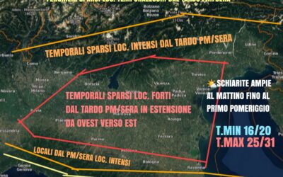 DOMENICA 4 LUGLIO: INIZIALMENTE TEMPO BUONO POI ATTENZIONE AI TEMPORALI.