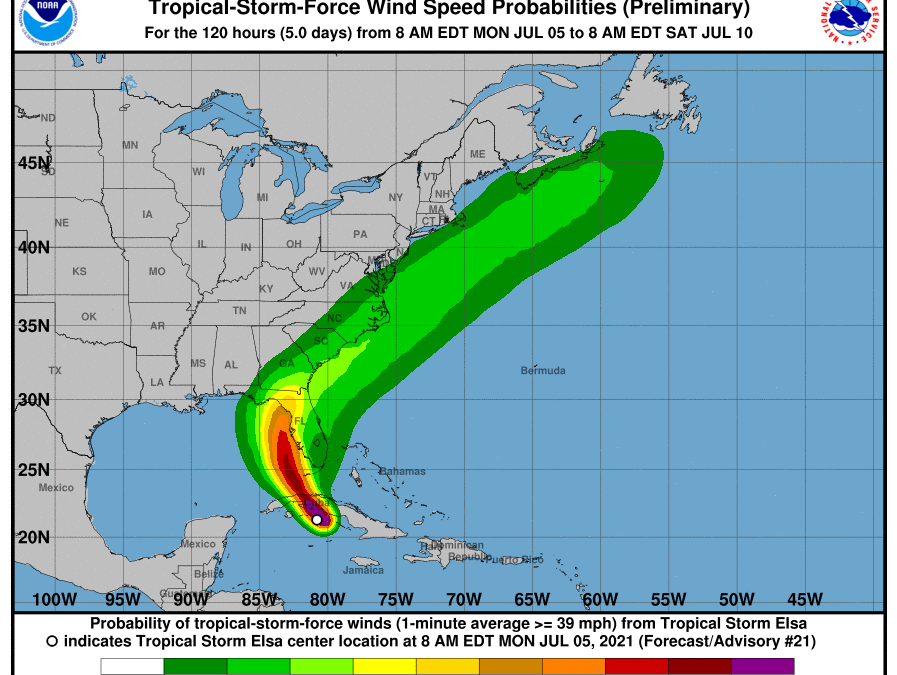 Elsa, la tempesta tropicale