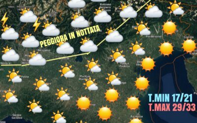 SABATO 10 LUGLIO: STABILE E CALDO. INSTABILITÀ A FINE GIORNATA SU ALCUNE AREE.