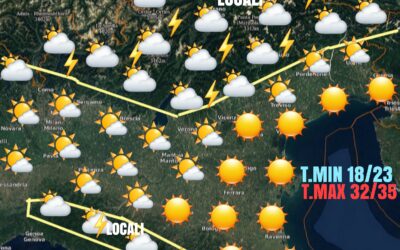 MERCOLEDÍ 21 LUGLIO: PROSEGUONO CONDIZIONI DI CLIMA CALDO E STABILE.
