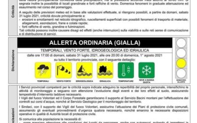 Allerta gialla in Trentino