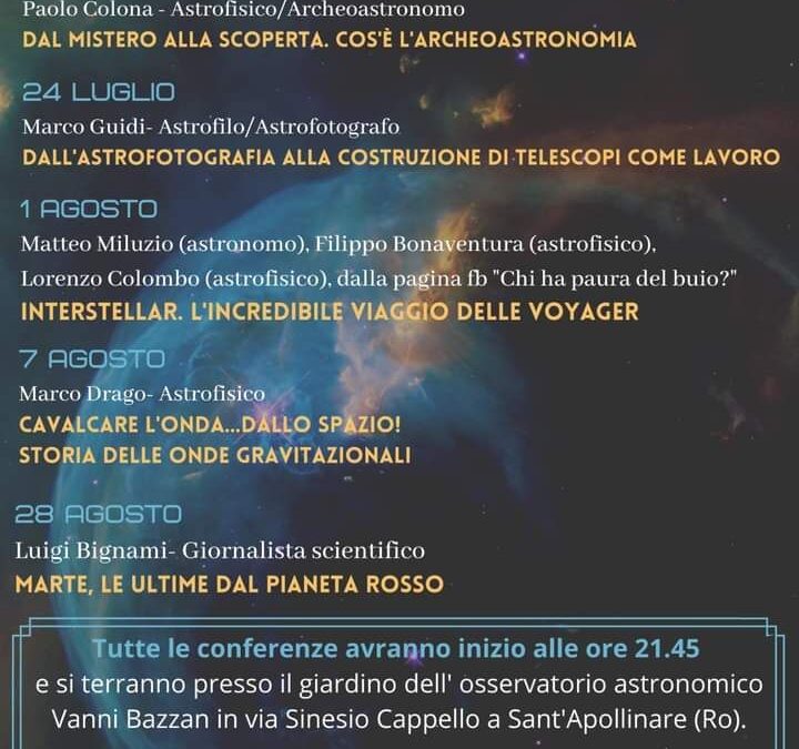 APPUNTAMENTI AL GRUPPO ASTROFILI POLESANI
