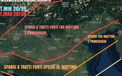 DOMENICA 1 AGOSTO: INSTABILITÀ A TRATTI MARCATA