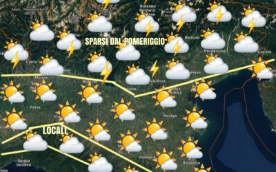 MARTEDÌ 3 AGOSTO. LOCALE INSTABILITÀ. TRA MERCOLEDI E GIOVEDÌ NUOVA RECRUDESCENZA TEMPORALESCA