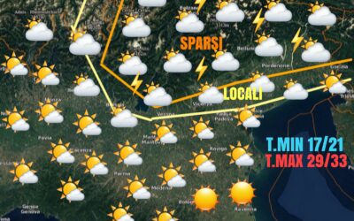 DOMENICA 8 AGOSTO: LOCALE VARIABILITÀ. POI VIA A UNA NUOVA ONDATA DI CALDO AFRICANO.