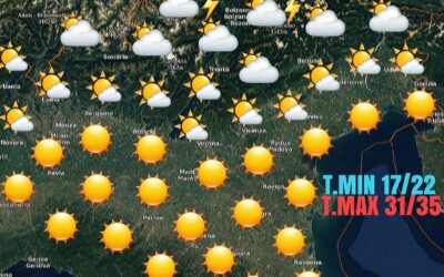 LUNEDI 9 AGOSTO: ANTICICLONE AFRICANO IN RINFORZO.CALDO IN AUMENTO.
