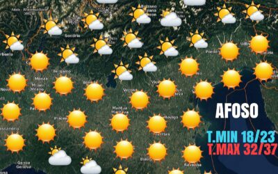 MERCOLEDÌ 11 AGOSTO: PROSEGUE LA FASE ANTICICLONICA SUBTROPICALE. CALDO E AFA IN ULTERIORE AUMENTO.