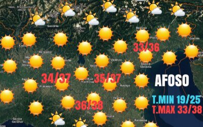 GIOVEDÌ 12 AGOSTO: ANTICICLONE AFRICANO DOMINANTE. CLIMA MOLTO CALDO E ANCHE AFOSO