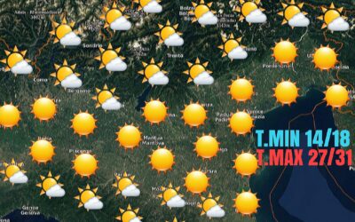 MERCOLEDÌ 18 AGOSTO: TEMPO STABILE E GRADEVOLE. NUOVO AUMENTO TERMICO NEL WEEK- END.
