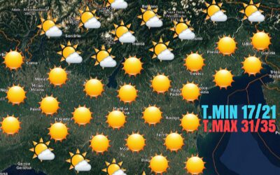 SABATO 21 AGOSTO: STABILE E CALDO. CAMBIAMENTO E CALO TERMICO DA LUNEDÌ.