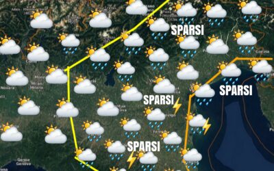 VENERDÌ 27 AGOSTO: VELOCE PEGGIORAMENTO CON AFFLUSSO DI ARIA FRESCA.WEEK-END DI SPICCATA VARIABILITÀ.