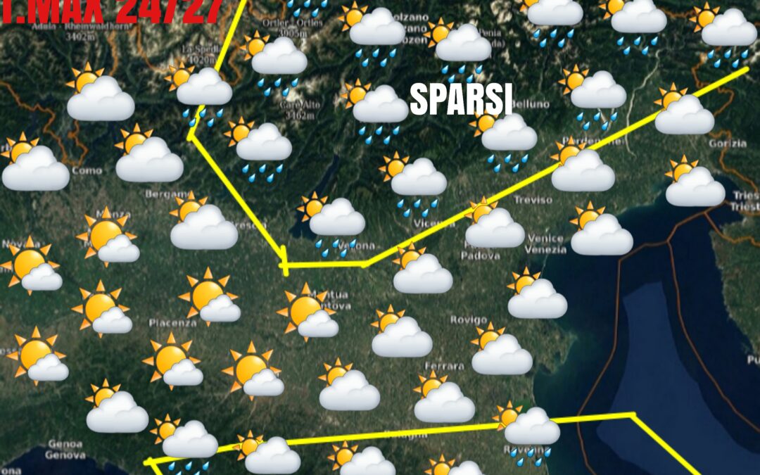 SABATO 28 AGOSTO: SPICCATA VARIABILITÀ. DOMENICA PIÙ STABILE. TEMPERATURE SOTTO LE MEDIE DEL PERIODO.