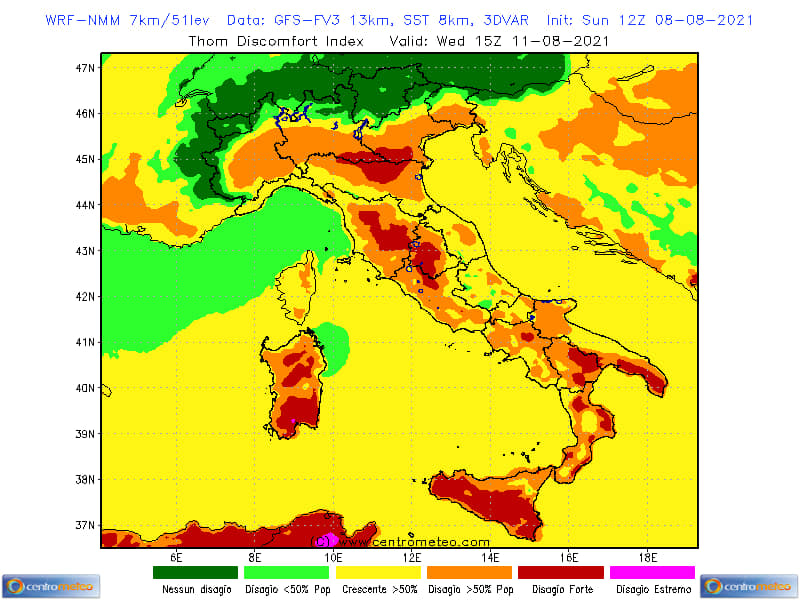 Disagio bioclimatico in aumento