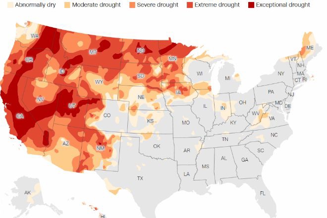 SICCITÀ USA NORD OCCIDENTALI.