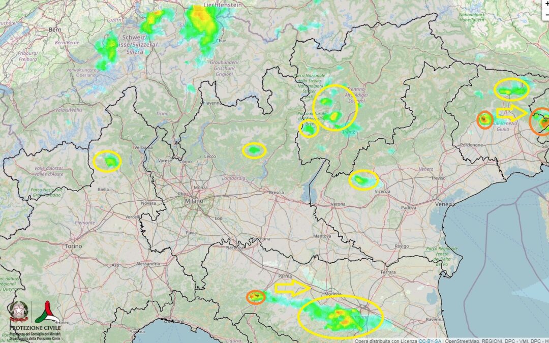 Situazione live : inizia l’instabilità al Nord