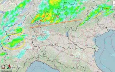 Molte piogge e qualche temporale in questo momento al Nord