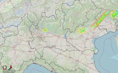 Situazione live: vari rovesci ed un temporale al Nord-Est