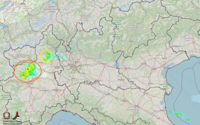 Situazione live di lunedì 23 Agosto con un temporale al Nord