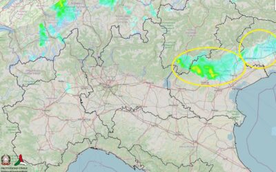 Situazione live di sabato 28 Agosto con piogge al Nord-Est