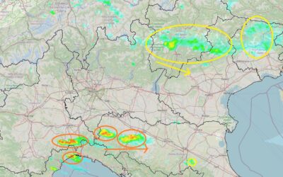 Situazione live di lunedì 30 Agosto con temporali al Nord