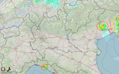 Situazione live di domenica 29 Agosto con vari temporali al Nord