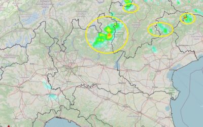 Situazione live con qualche temporale al Nord
