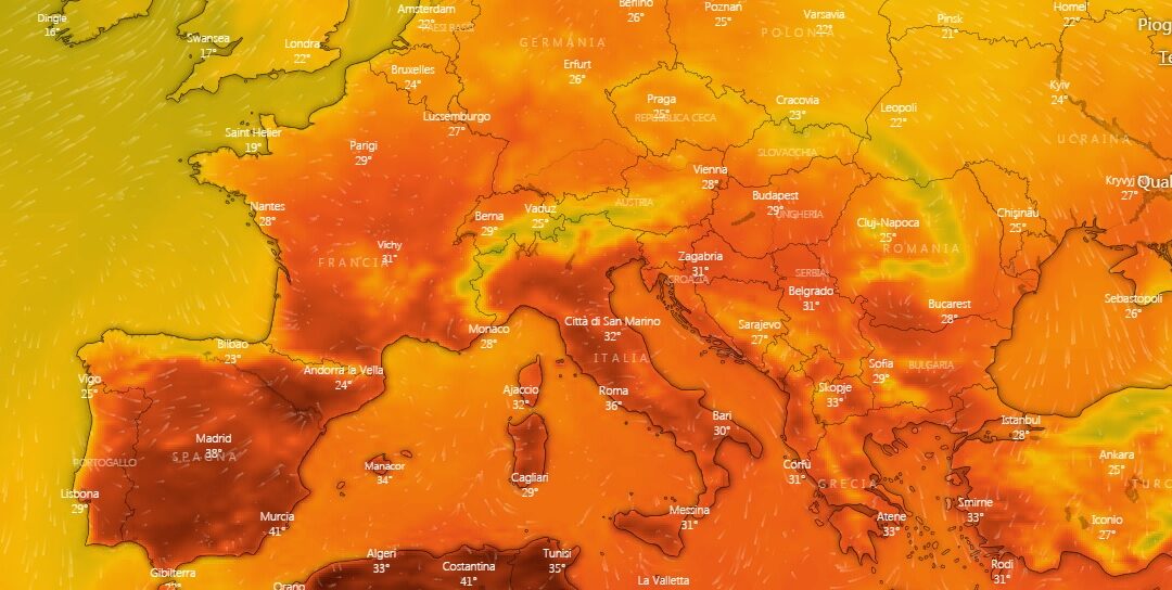 L’Italia ha registrato la temperatura più calda mai registrata in Europa, raggiungendo i 48.8C
