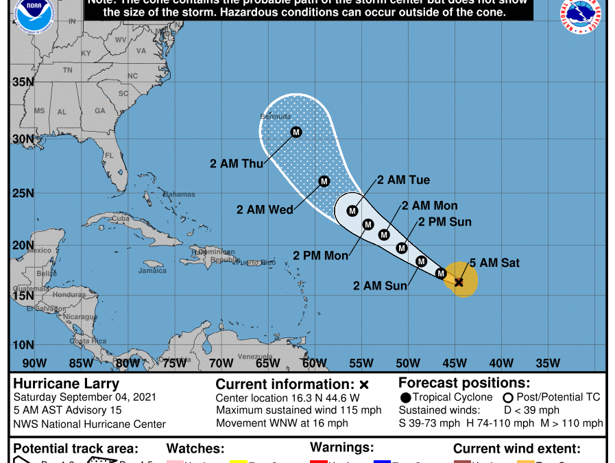 Uragano di categoria 3 nell’Atlantico: Larry