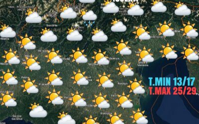 FINE SETTIMANA IN PREVALENZA STABILE CON POCHI DISTURBI. CLIMA TIPICO DI FINE ESTATE.