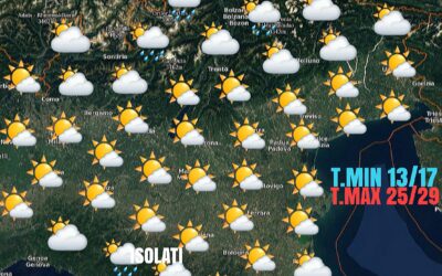 SABATO 4 SETTEMBRE: IN PREVALENZA STABILE CON QUALCHE PASSAGGIO NUVOLOSO. TEMPERATURE GRADEVOLI.