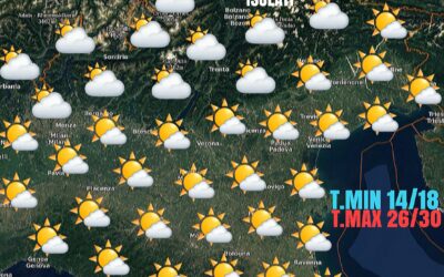 MARTEDÍ 7 SETTEMBRE: QUALCHE NUBE IN PIÚ MA SENZA CONSEGUENZE. CLIMA GRADEVOLE.