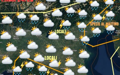 VENERDÍ CON LOCALE INSTABILITÀ MA ANCHE SCHIARITE. WEEK-END TRA VARIABILITÀ E INSTABILITÀ.