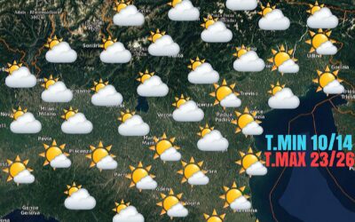 GIOVEDÌ 23 SETTEMBRE: ALTA PRESSIONE CON QUALCHE NUBE MA SENZA CONSEGUENZE