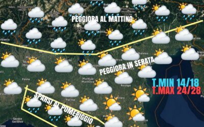 MERCOLEDÍ VARIABILE CON VELOCE PEGGIORAMENTO SPECIE IN SERATA E NOTTATA