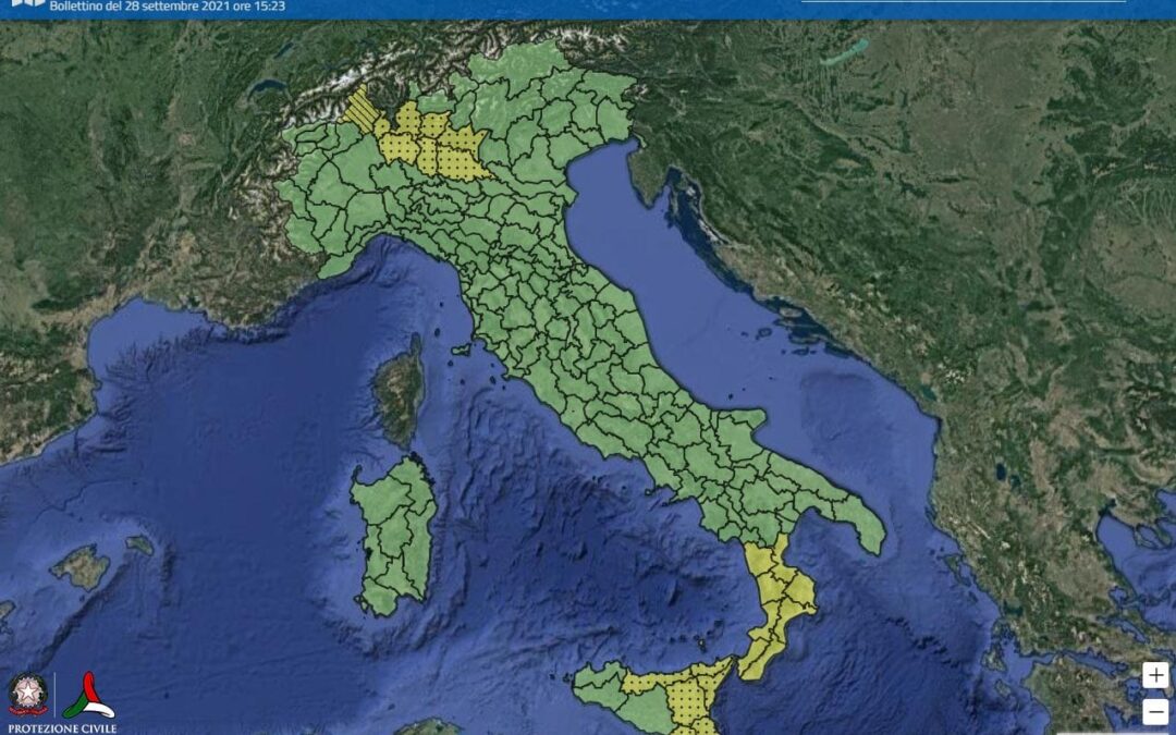L’allerta della protezione civile nelle varie parti d’Italia