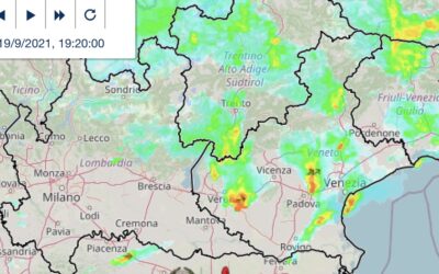 Situazione live di domenica 19 settembre con forti temporali al Nord