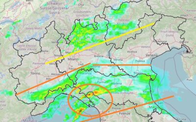 Situazione live di giovedì 16 Settembre con piogge e temporali al Nord