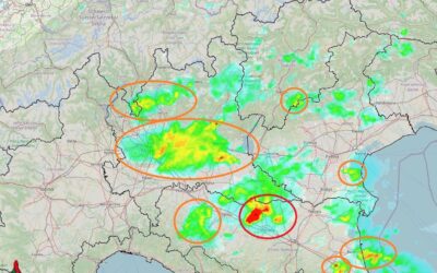 Situazione live di lunedì 20 Settembre con piogge e temporali