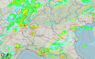 Situazione live di giovedì 16 Settembre con piogge e temporali in atto