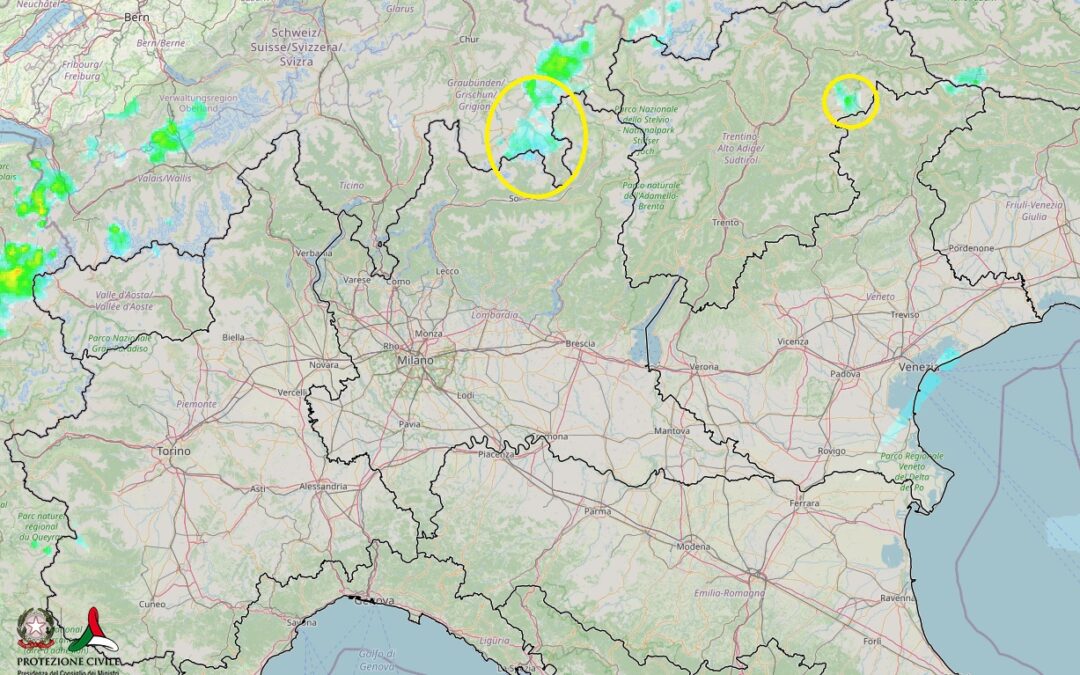Situazione live di venerdì 3 Settembre con qualche debole pioggia