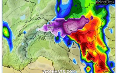 Le piogge previste per lunedì 1 Novembre